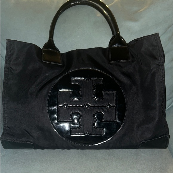 Tori Burch Black Tote Bag EUC - Picture 1 of 7